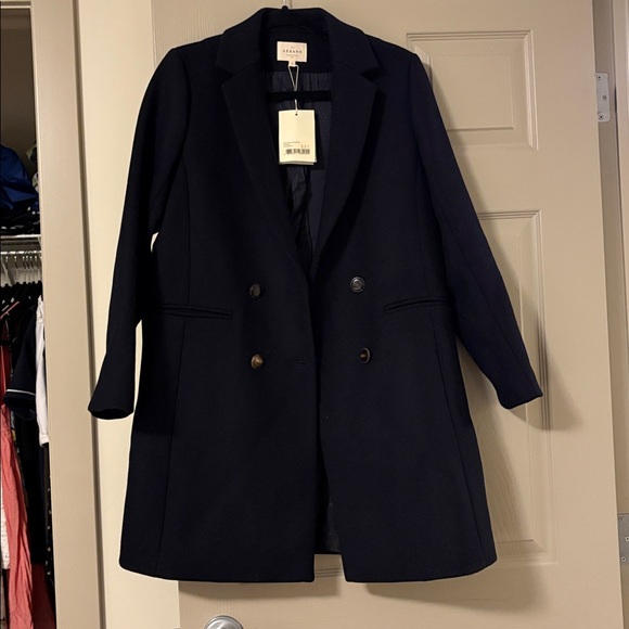 NWT Sezanne Johnson Coat Navy Size 8 - Picture 10 of 13